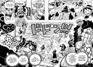 The start of the Worst Generation vs. Yonko fight, as seen in the series' manga (Image via TCB Scans)